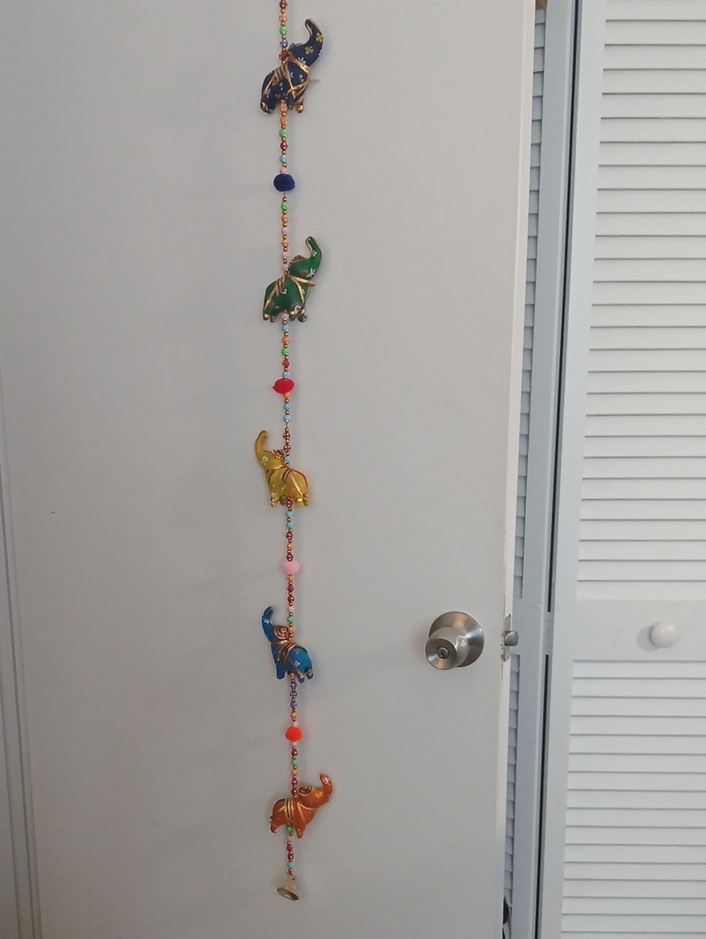 Colorful Elephant Hanging Strand Wall Accent - Multicolor